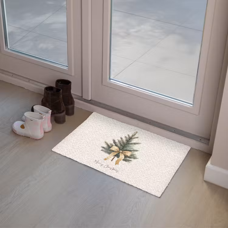Kerstboom - Kerst - Merry Christmas - Beige Deurmat klein -sfeer3