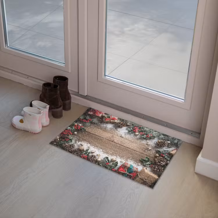 Kerstdecoratie - Geschenken - Hout - Veelkleurig Deurmat klein -sfeer3