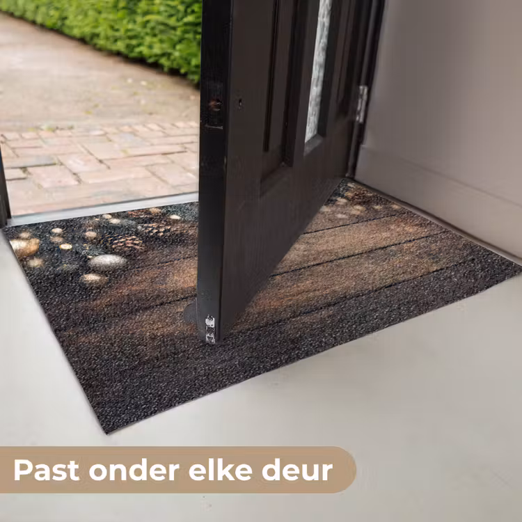 Kerstdecoratie - Houten - Dennenappel - Bruin Deurmat klein -USP_NL
