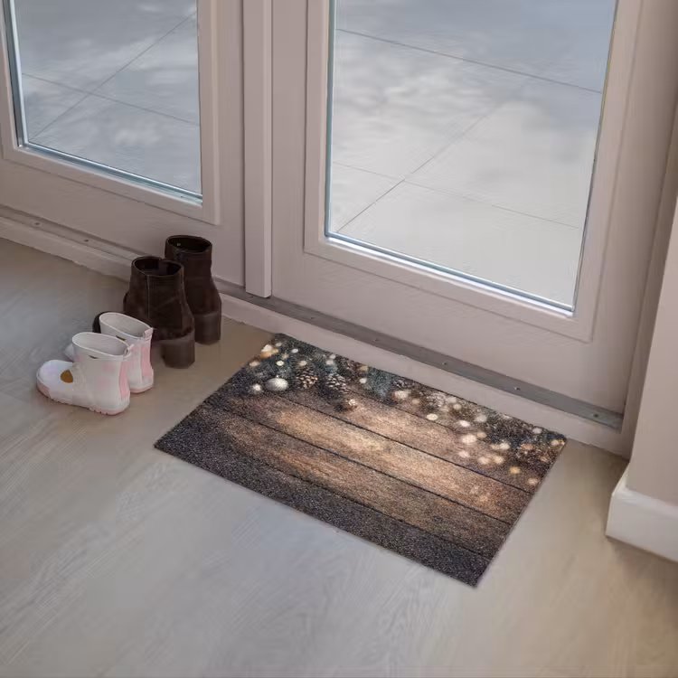 Kerstdecoratie - Houten - Dennenappel - Bruin Deurmat klein -sfeer3