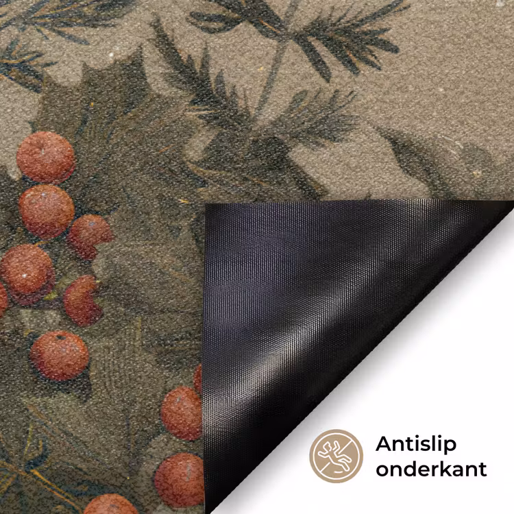 Kerstgnome - Konijntjes - Kleurrijk Deurmat klein -antislip_NL