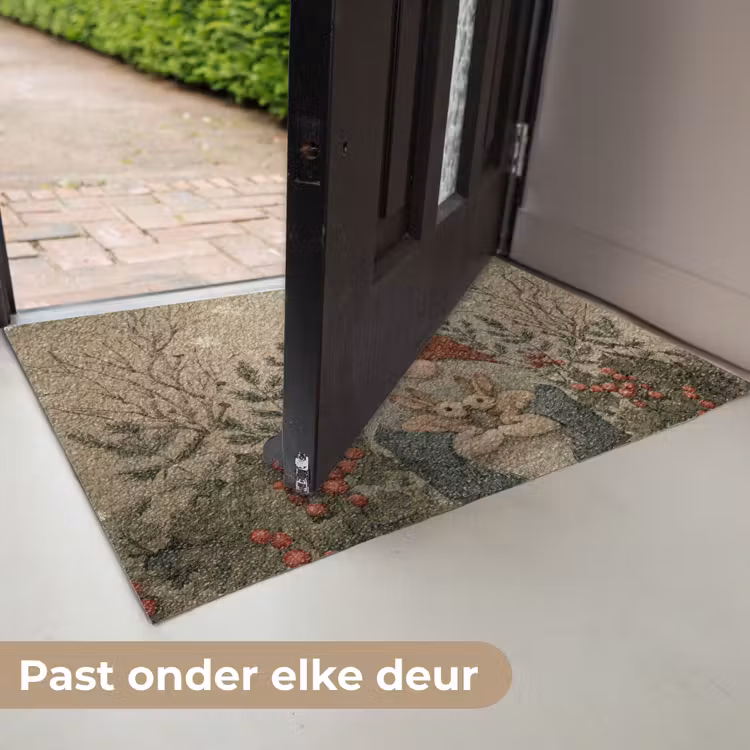 Kerstgnome - Konijntjes - Kleurrijk Deurmat klein -USP_NL