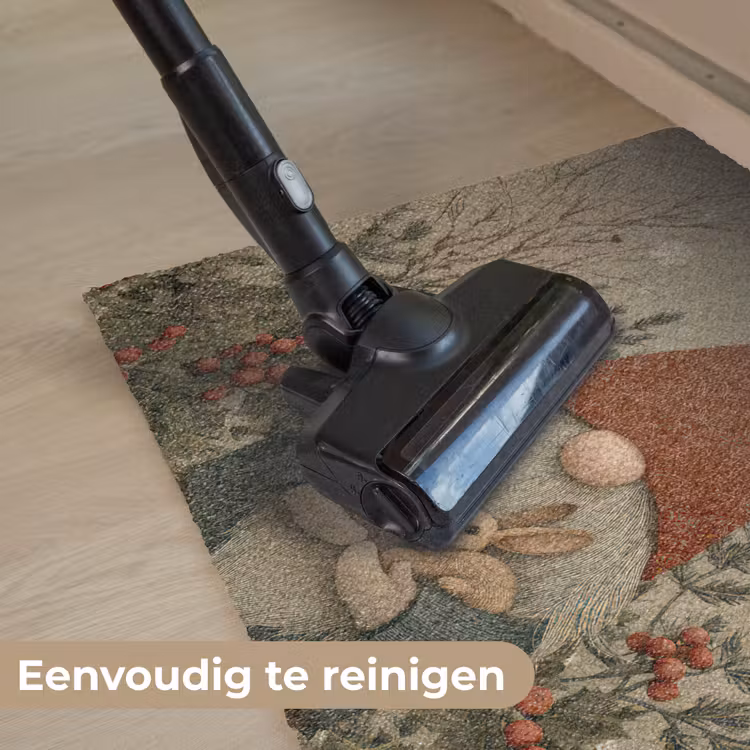 Kerstgnome - Konijntjes - Kleurrijk Deurmat klein -reinigen_NL