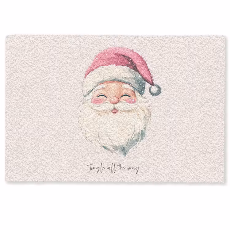 Kerstman - Kerst - Quote - Beige Deurmat klein -zkaufland3d