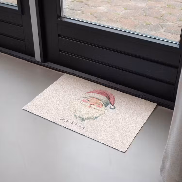 Kerstman - Kerst - Quote - Beige Deurmat klein -sfeer2