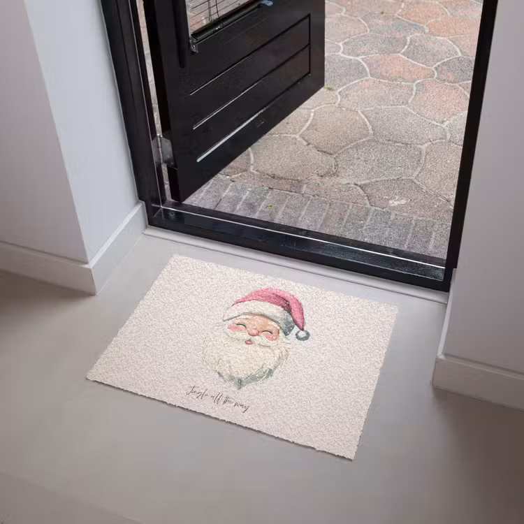 Kerstman - Kerst - Quote - Beige Deurmat klein -sfeer5
