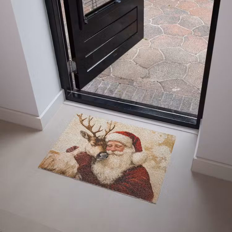 Kerstman - Rendier - Kerst - Christmas Deurmat klein -sfeer5