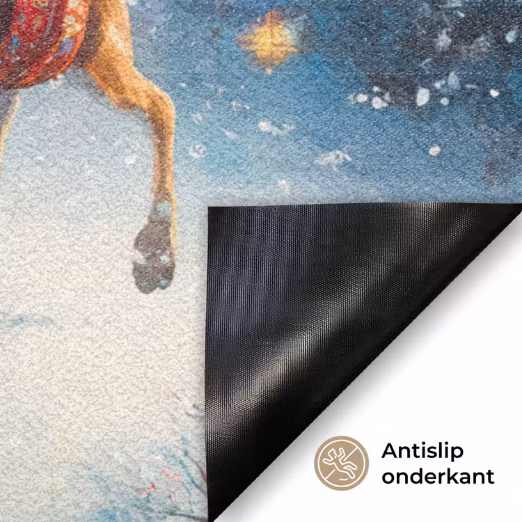 Kerstman - Rendier - Kerst - Sneeuw Deurmat klein -antislip_NL