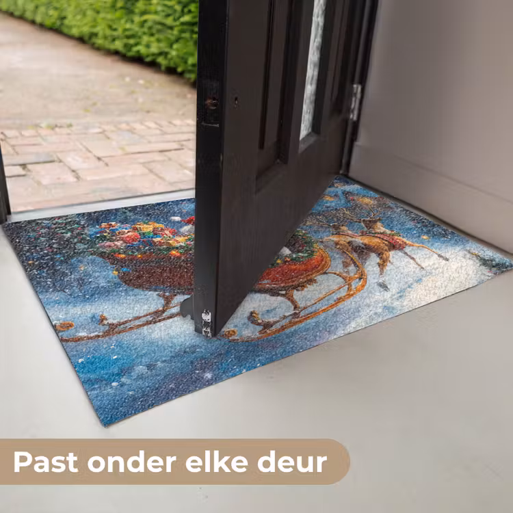 Kerstman - Rendier - Kerst - Sneeuw Deurmat klein -USP_NL
