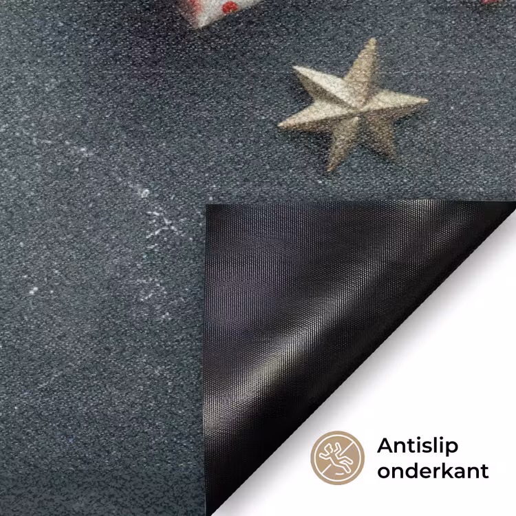 Kerstomlijsting - Hulst - Kleurrijk Deurmat klein -antislip_NL