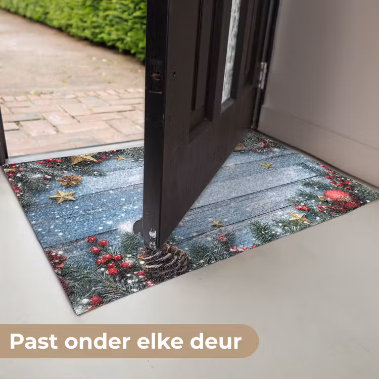 Kerstomlijsting - Sneeuw - Meerkleurig Deurmat klein -USP_NL