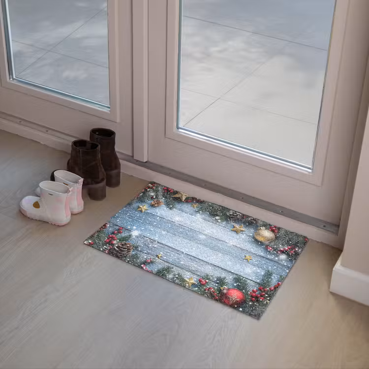 Kerstomlijsting - Sneeuw - Meerkleurig Deurmat klein -sfeer3
