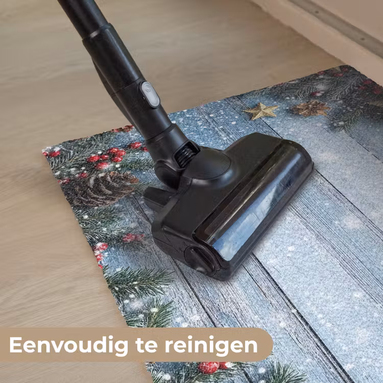 Kerstomlijsting - Sneeuw - Meerkleurig Deurmat klein -reinigen_NL