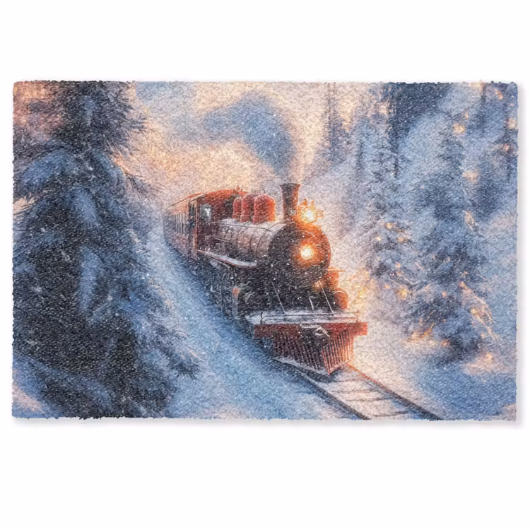 Kersttrein - Sneeuw - Winter - Kerst Deurmat klein -zkaufland3d
