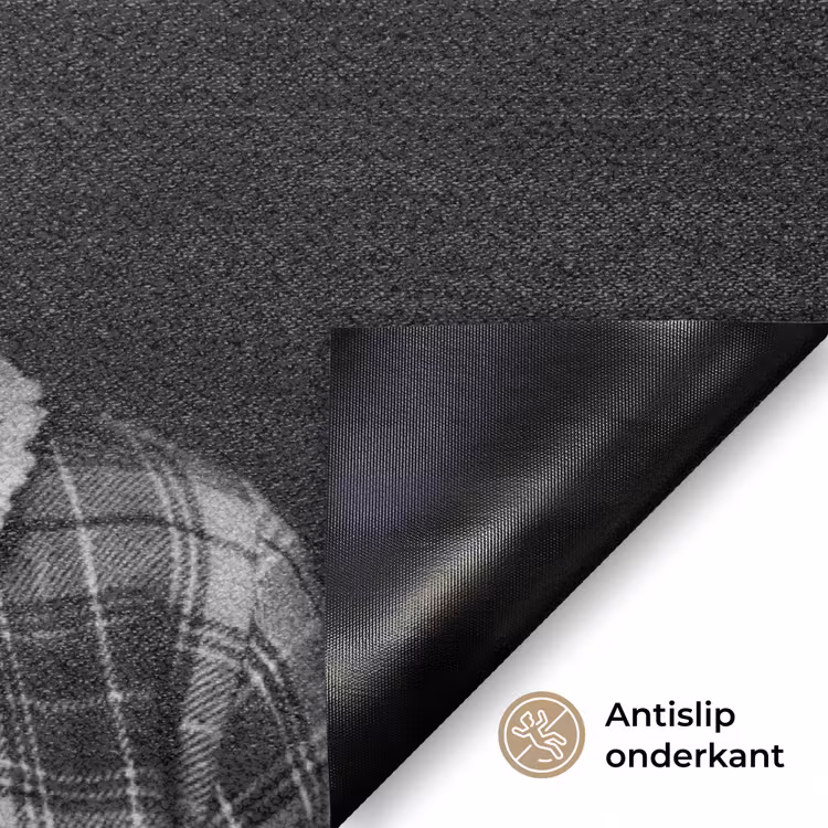Kind - Vergrootglas - Portret - Zwart-wit Deurmat klein -antislip_NL