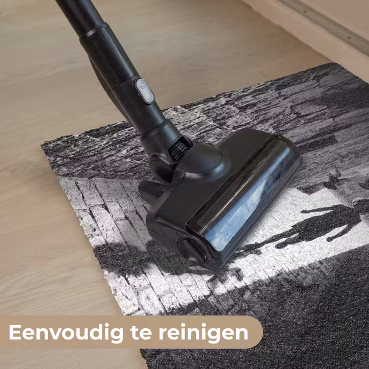 Kind - Vogel - Straat - Zwart-wit - Spelen Deurmat klein -reinigen_NL