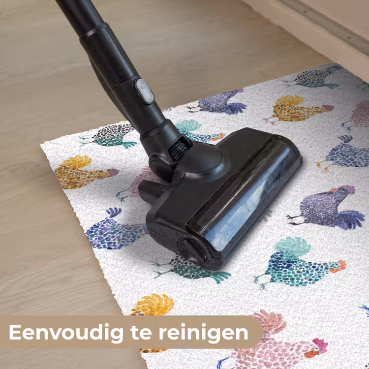 Kippen -Aquarel - Kleurrijk Deurmat klein 898 -reinigen_NL