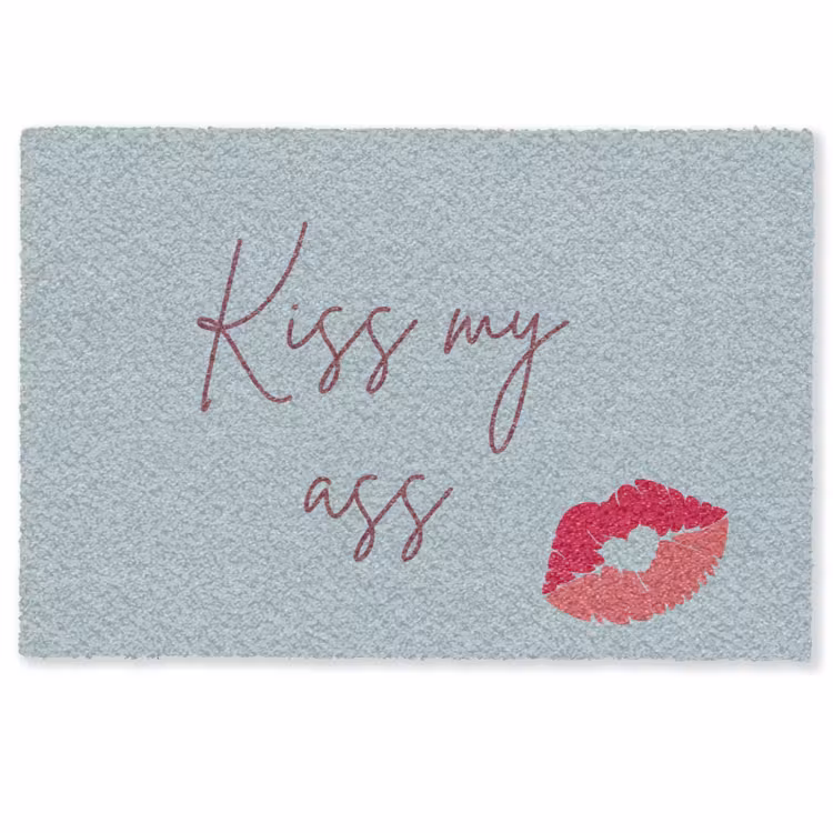 Kiss my ass - Lip - Blauw Deurmat klein -zkaufland3d