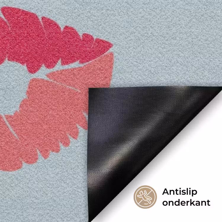Kiss my ass - Lip - Blauw Deurmat klein -antislip_NL