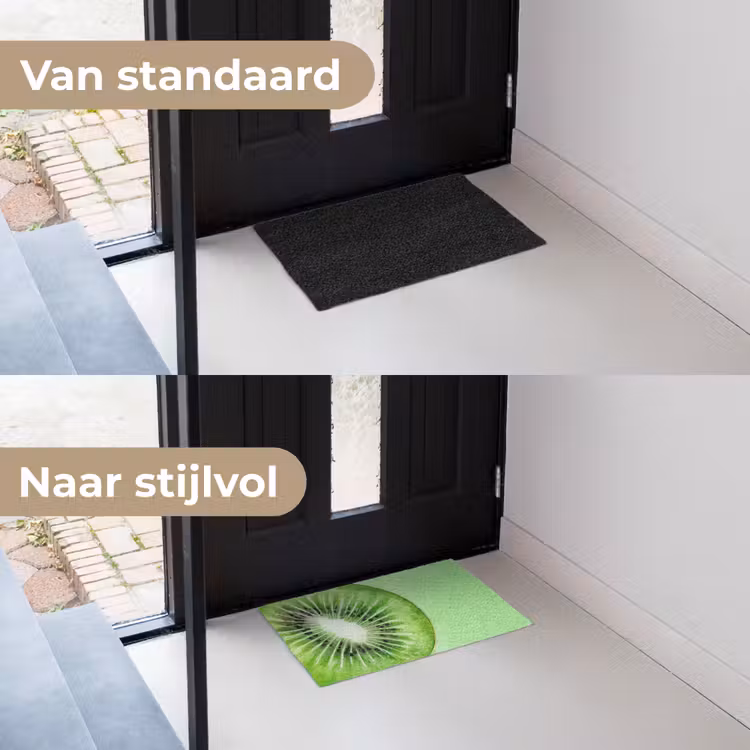 Kiwi - Groen - Fris Deurmat klein -voor-na_NL