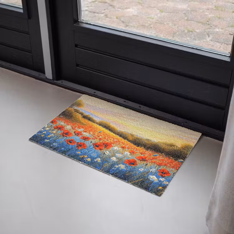 Klaproos - Bloemenveld - Kleurrijk Deurmat klein -sfeer2