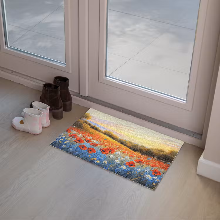 Klaproos - Bloemenveld - Kleurrijk Deurmat klein -sfeer3