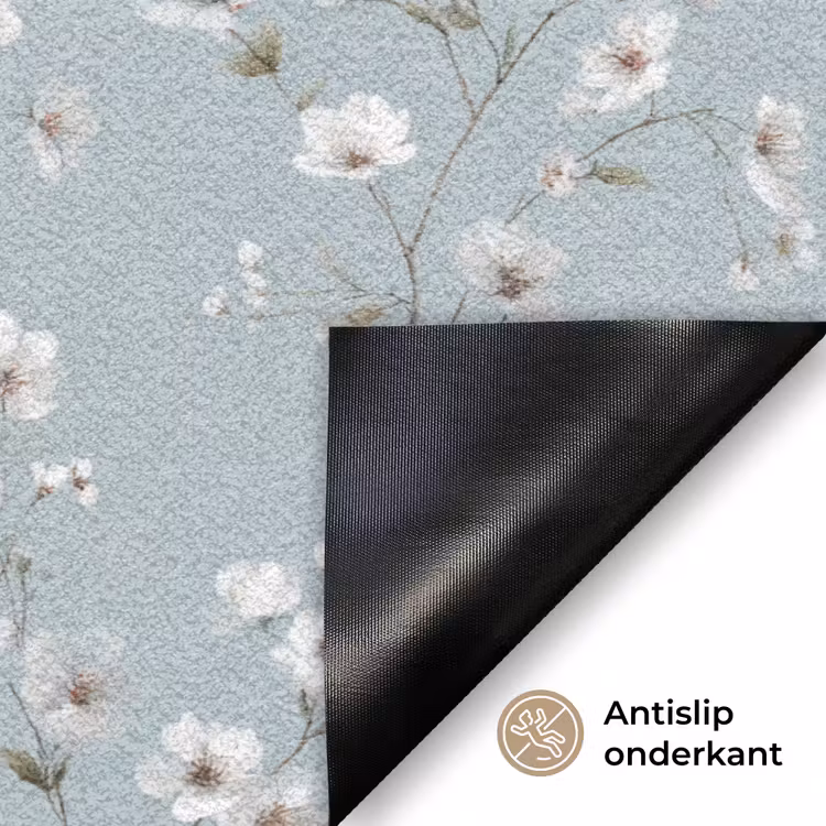 Klassiek - Bloemen - Blauw Deurmat klein 898 -antislip_NL