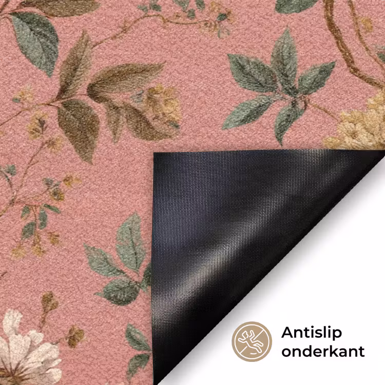 Klassiek - Botanisch - Roze Deurmat klein 898 -antislip_NL