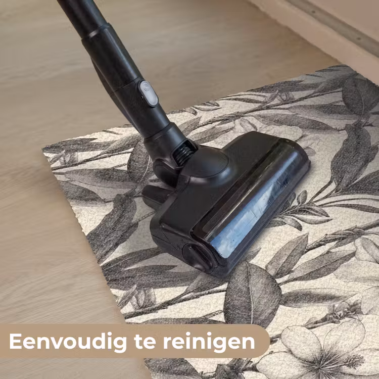 Klassiek - Botanisch - Zwart - Beige Deurmat klein 898 -reinigen_NL