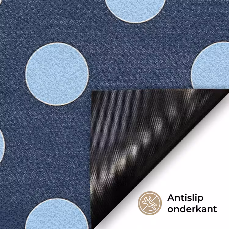 Klassiek - Dots - Blauw Deurmat klein 898 -antislip_NL