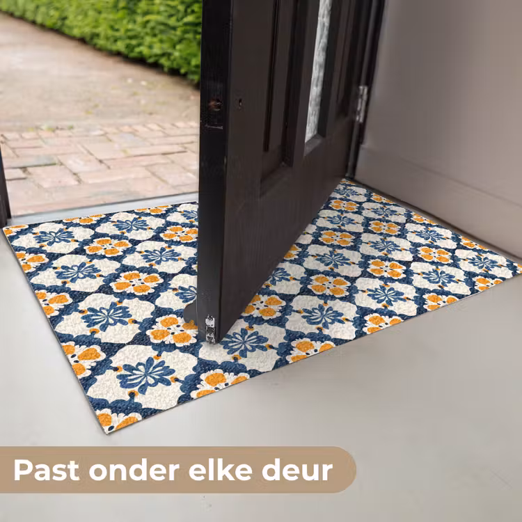 Klassiek - Geometrisch - Blauw Deurmat klein 898 -USP_NL