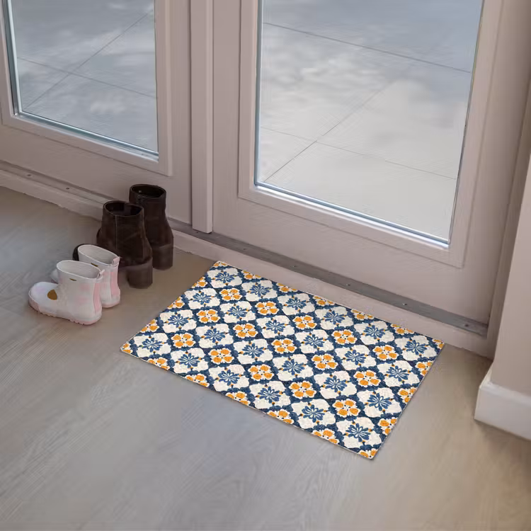 Klassiek - Geometrisch - Blauw Deurmat klein 898 -sfeer3