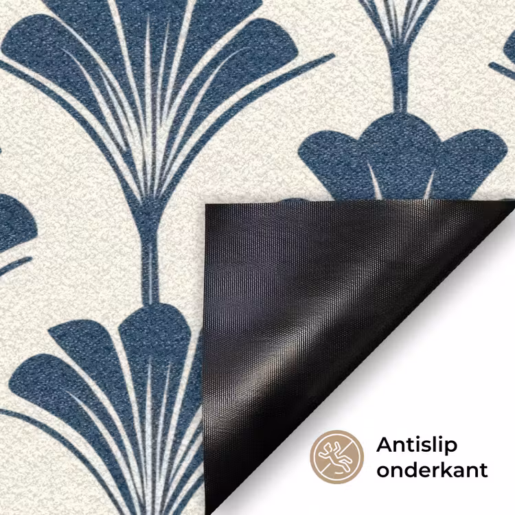 Klassiek - Motief - Blauw Deurmat klein 898 -antislip_NL