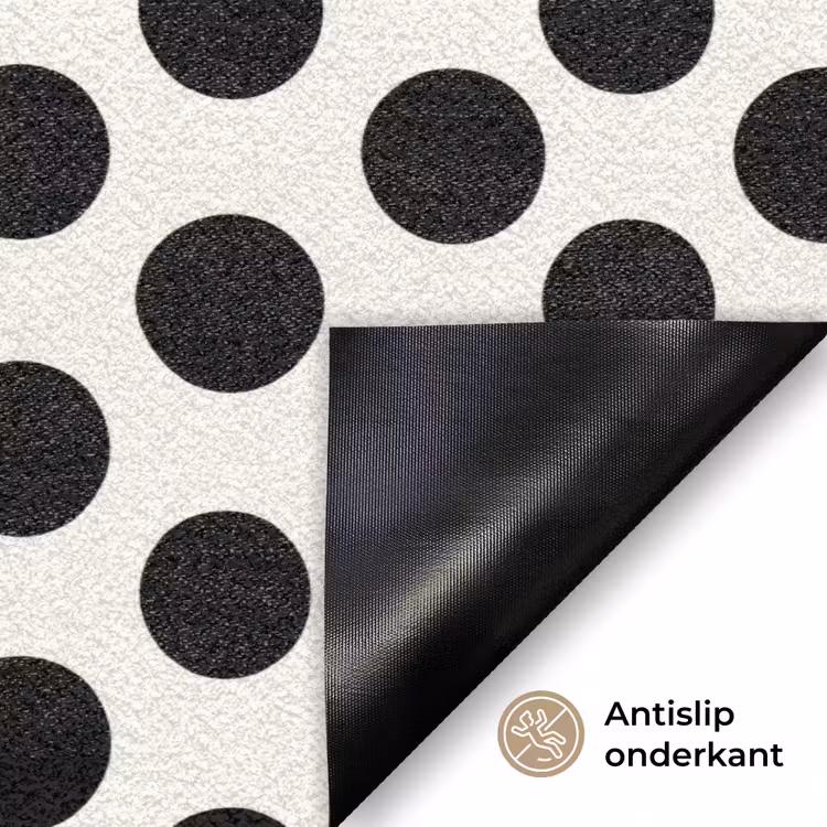 Klassiek - Stippen - Zwart Deurmat klein 898 -antislip_NL