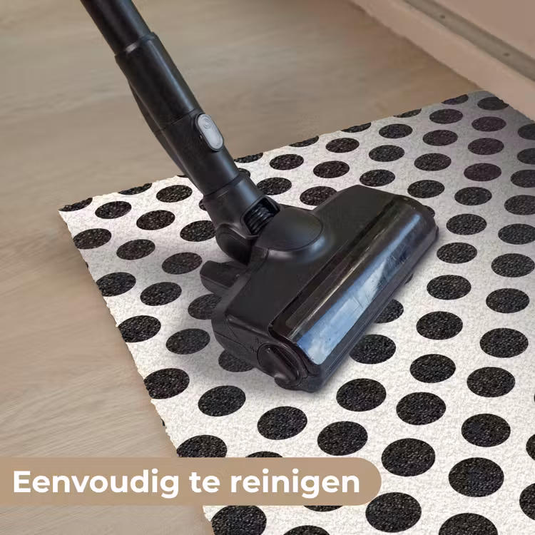 Klassiek - Stippen - Zwart Deurmat klein 898 -reinigen_NL