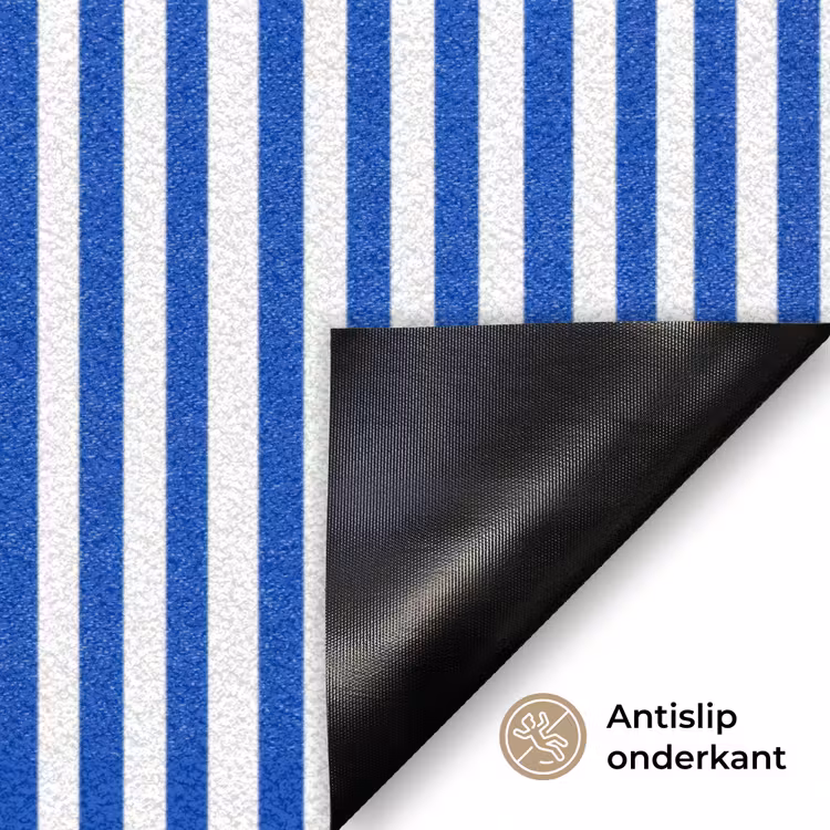 Klassiek - Strepen - Blauw Deurmat klein 898 -antislip_NL
