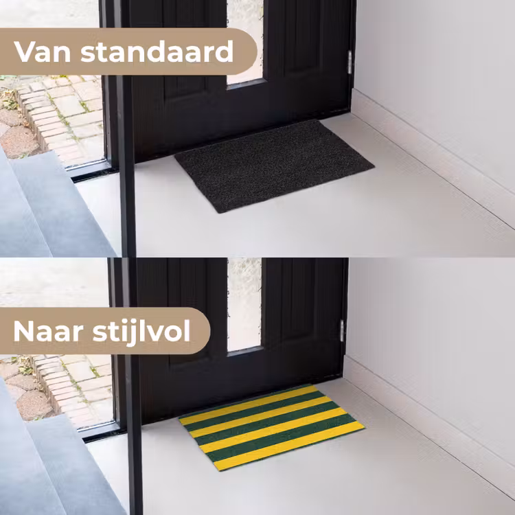 Klassiek - Strepen - Groen Deurmat klein 898 -voor-na_NL