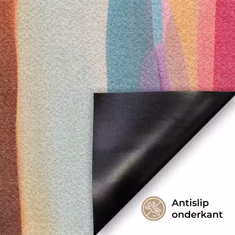 Kleurbanen - Verticaal - Kleurrijk Deurmat klein -antislip_NL