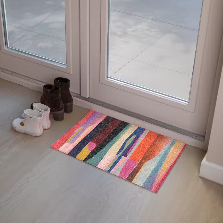 Kleurbanen - Verticaal - Kleurrijk Deurmat klein -sfeer3