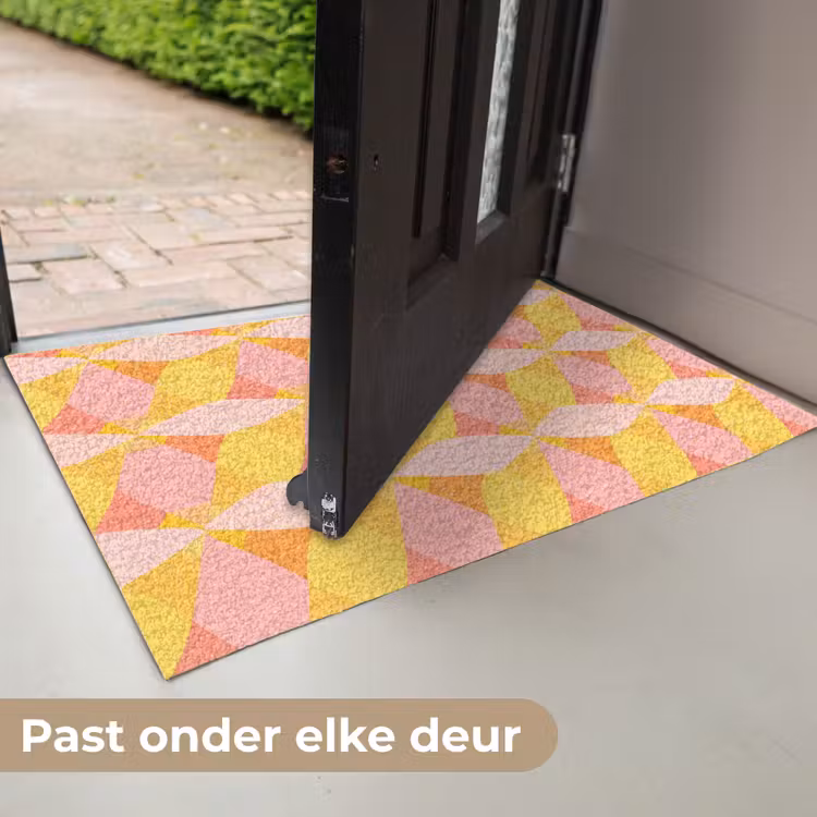 Kleurrijk - Ruitpatroon - Bladvormen Deurmat klein 898 -USP_NL