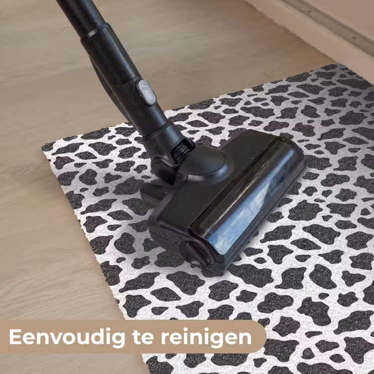 Koe - Vlekken - Patroon - Zwart Deurmat klein 898 -reinigen_NL