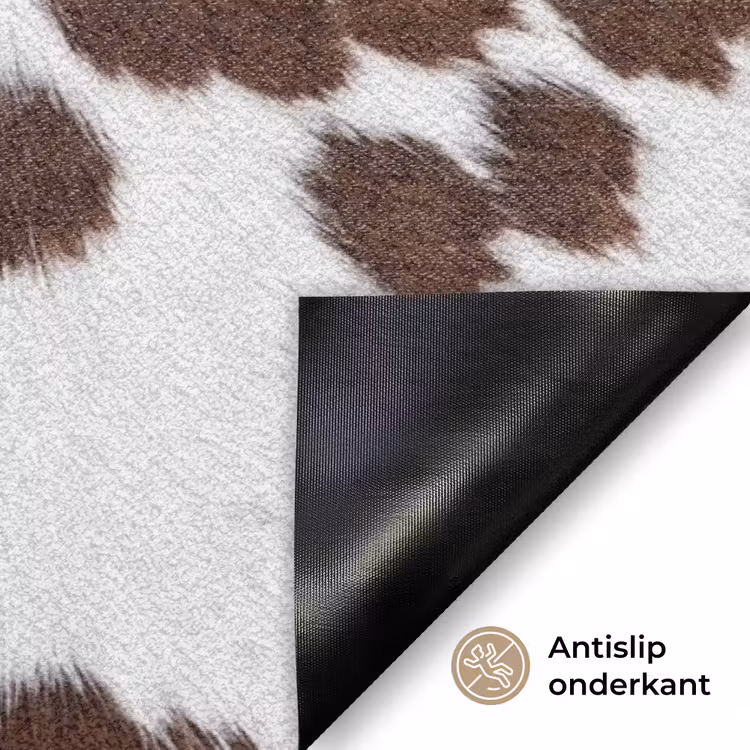 Koeienhuid - Klassiek - Bruin Deurmat klein -antislip_NL