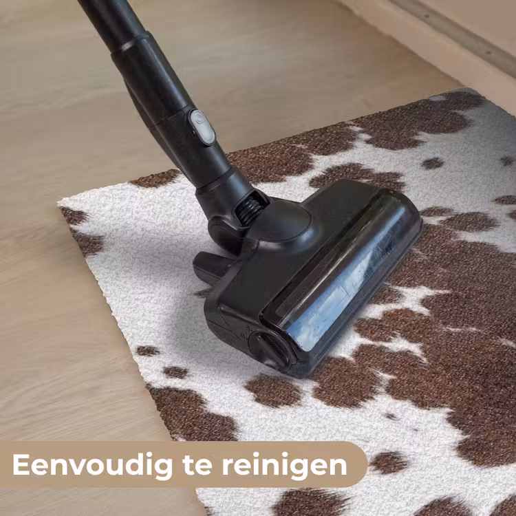 Koeienhuid - Klassiek - Bruin Deurmat klein -reinigen_NL