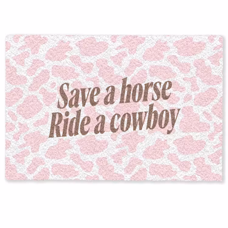 Koeienprint - Roze - Cowboy - Horse Deurmat klein -zkaufland3d