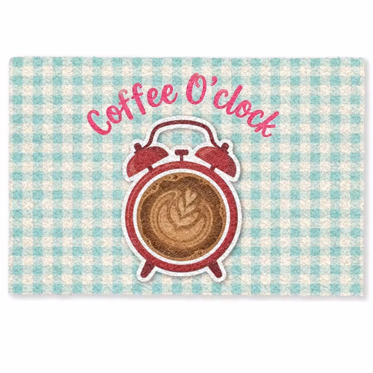 Koffie - Klok - Groen Deurmat klein -zkaufland3d