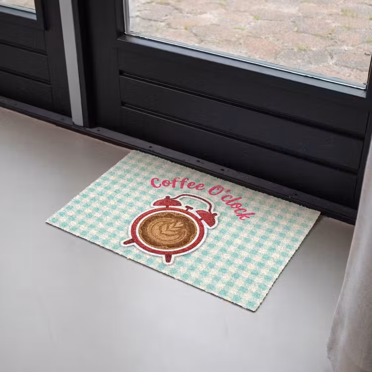 Koffie - Klok - Groen Deurmat klein -sfeer2