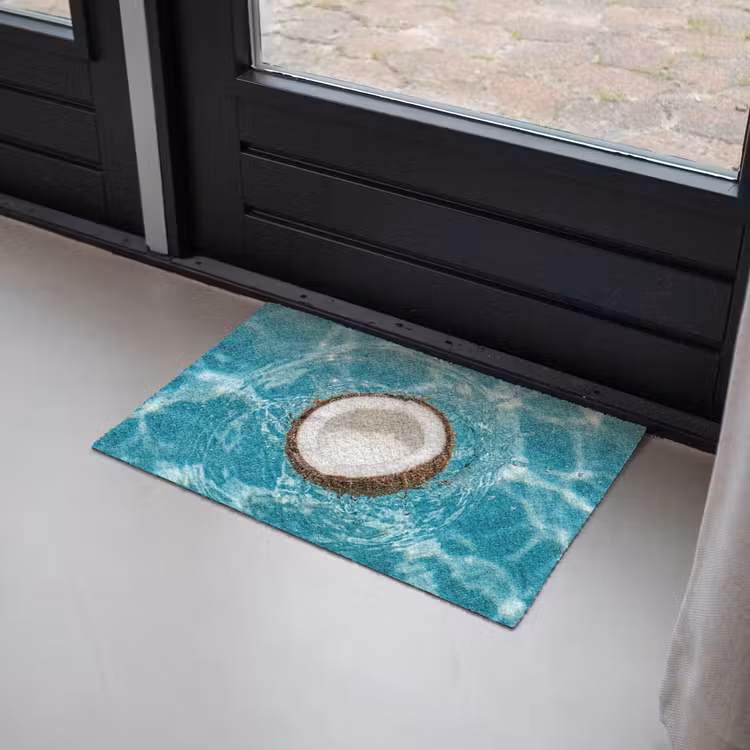 Kokosnoot - Water - Wit Deurmat klein -sfeer2