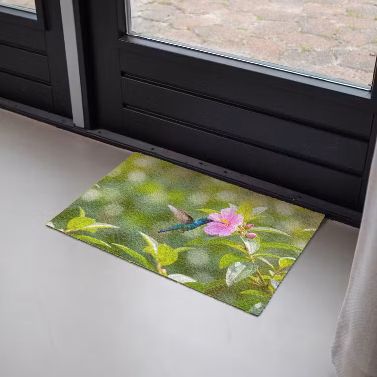 Kolibrie - Bloem - Natuur - Groen Deurmat klein -sfeer2