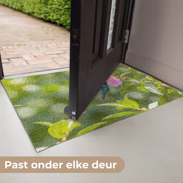 Kolibrie - Bloem - Natuur - Groen Deurmat klein -USP_NL