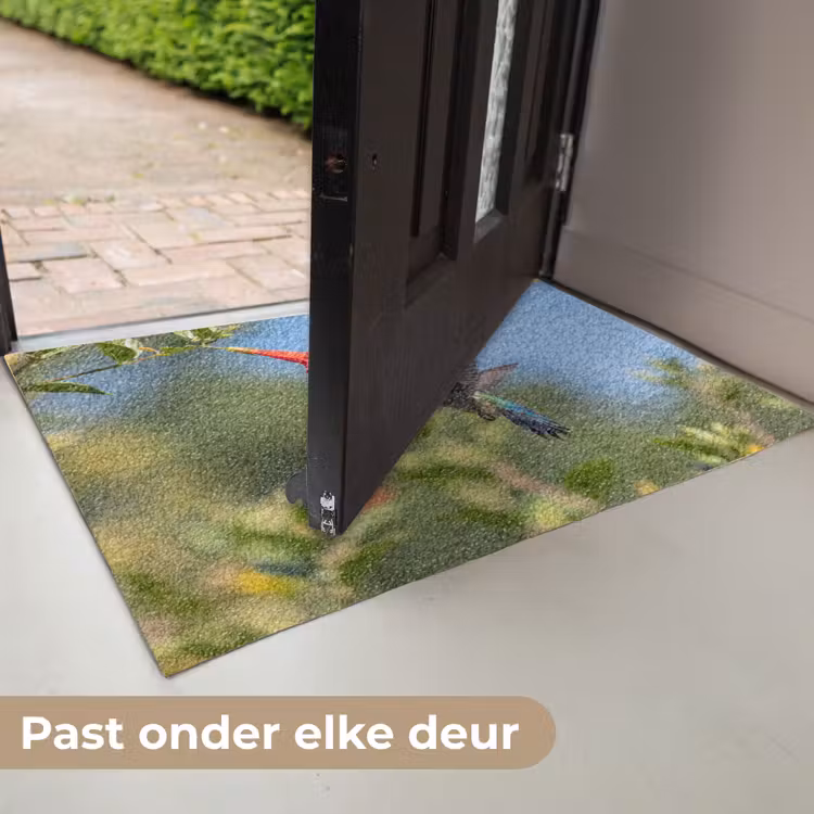 Kolibrie - Bloem - Natuur - Groen Deurmat klein -USP_NL